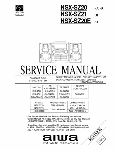 Aiwa NSX-SZ21, NSX-SZ20 (E) Service Manual Cd Stereo System - (5.934Kb) Part 1/3 - pag. 37